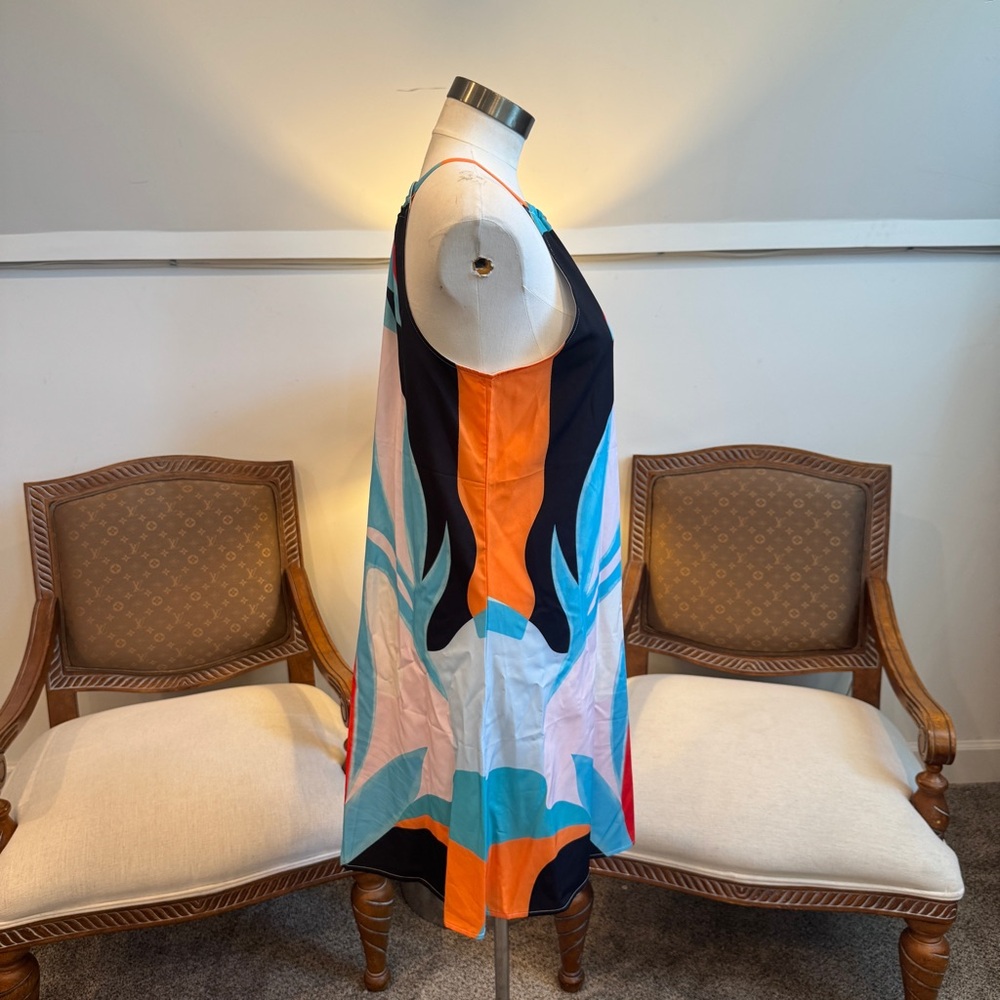 Colorful Abstract Women's Slip Dress - Picture 4 of 8